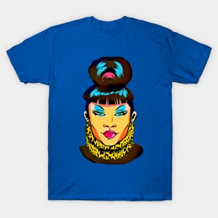 Asian Woman with Bangs and hair bun T-Shirt